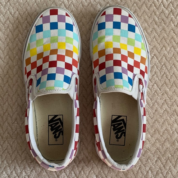 Rainbow checkered Vans - Picture 2 of 4